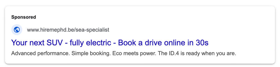 Mock campaign Google Ad preview Google Ads mock preview